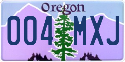 OR license plate 004MXJ
