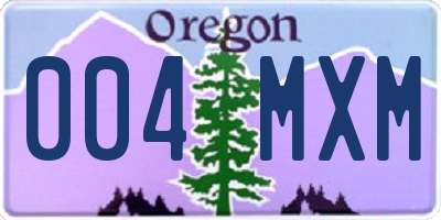 OR license plate 004MXM