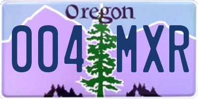 OR license plate 004MXR
