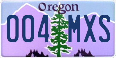 OR license plate 004MXS
