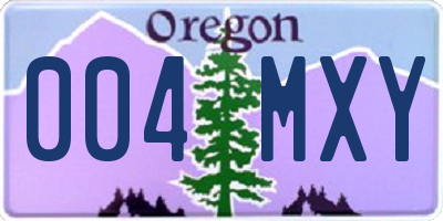 OR license plate 004MXY