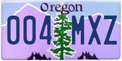 OR license plate 004MXZ