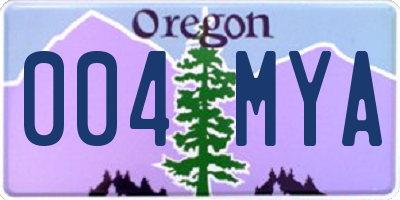 OR license plate 004MYA