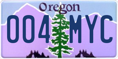 OR license plate 004MYC