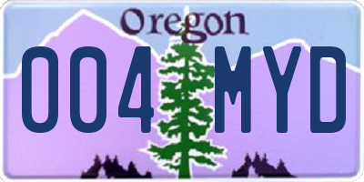 OR license plate 004MYD