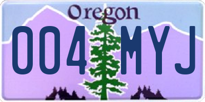 OR license plate 004MYJ
