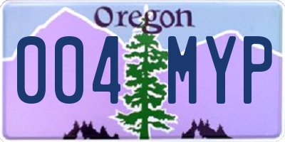 OR license plate 004MYP