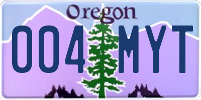 OR license plate 004MYT