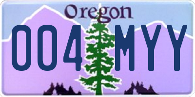 OR license plate 004MYY
