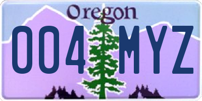 OR license plate 004MYZ