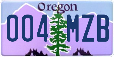 OR license plate 004MZB