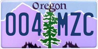 OR license plate 004MZC