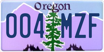 OR license plate 004MZF