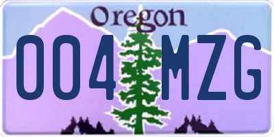 OR license plate 004MZG