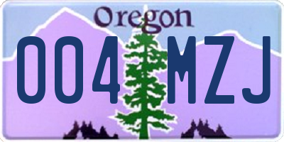 OR license plate 004MZJ