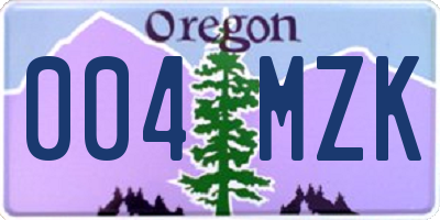 OR license plate 004MZK