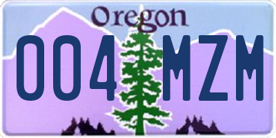 OR license plate 004MZM