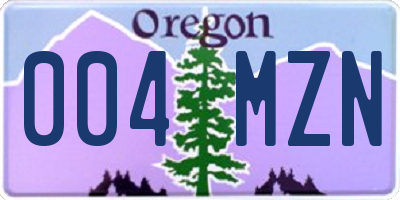OR license plate 004MZN