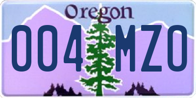 OR license plate 004MZO