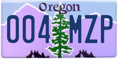 OR license plate 004MZP