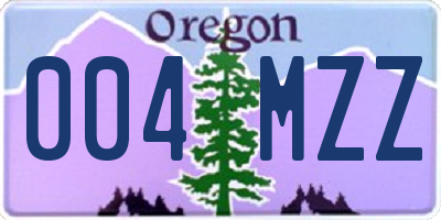 OR license plate 004MZZ