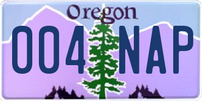 OR license plate 004NAP