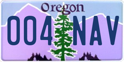 OR license plate 004NAV