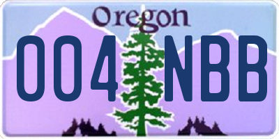 OR license plate 004NBB