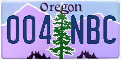 OR license plate 004NBC