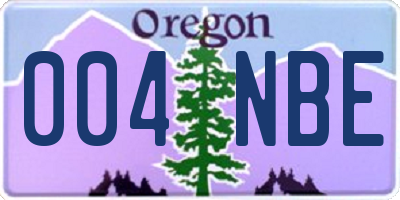 OR license plate 004NBE