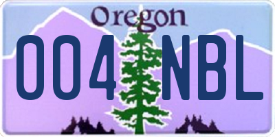 OR license plate 004NBL