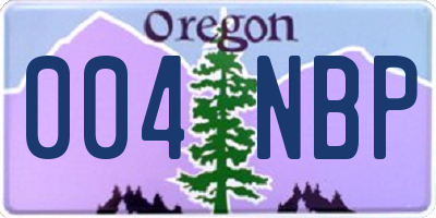 OR license plate 004NBP