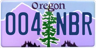 OR license plate 004NBR