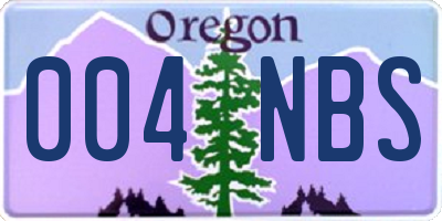 OR license plate 004NBS