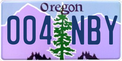 OR license plate 004NBY