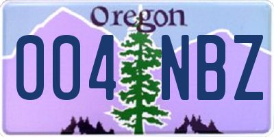 OR license plate 004NBZ