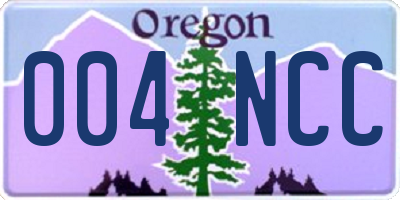 OR license plate 004NCC