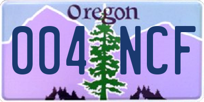 OR license plate 004NCF