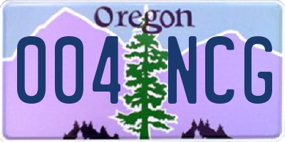 OR license plate 004NCG