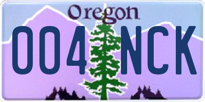 OR license plate 004NCK