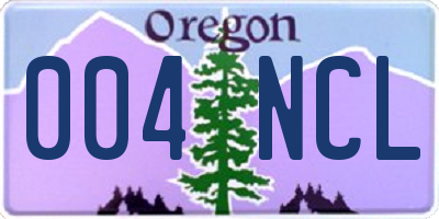 OR license plate 004NCL