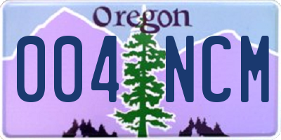 OR license plate 004NCM