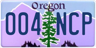 OR license plate 004NCP