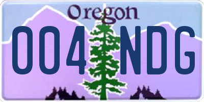 OR license plate 004NDG
