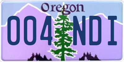 OR license plate 004NDI