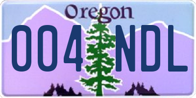 OR license plate 004NDL
