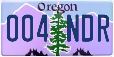OR license plate 004NDR