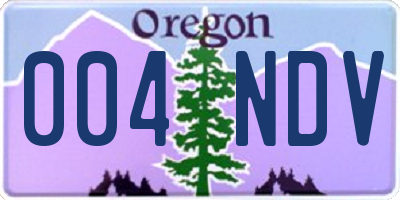 OR license plate 004NDV