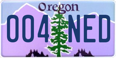 OR license plate 004NED