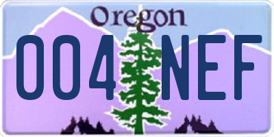OR license plate 004NEF